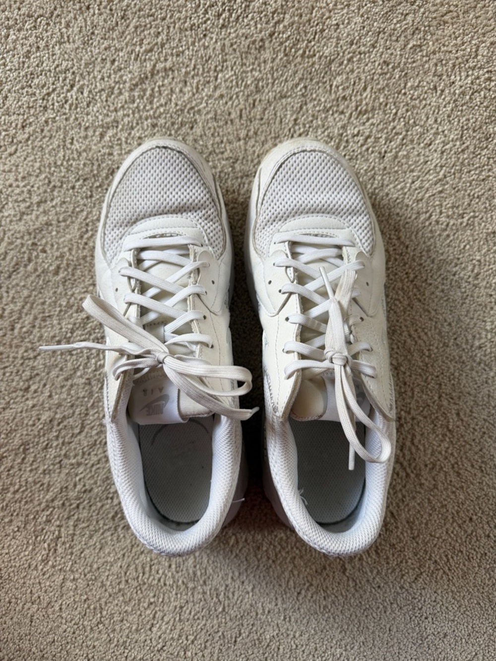 Nike White and Light Gray Air Max Sneakers - Picture 2 of 4